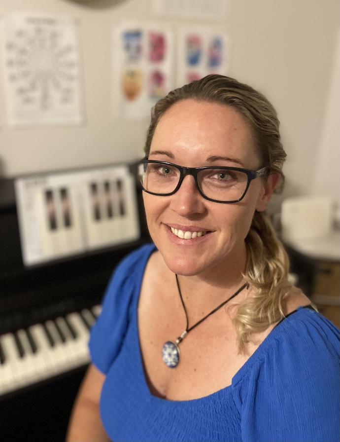 Natalie Chapman at the piano